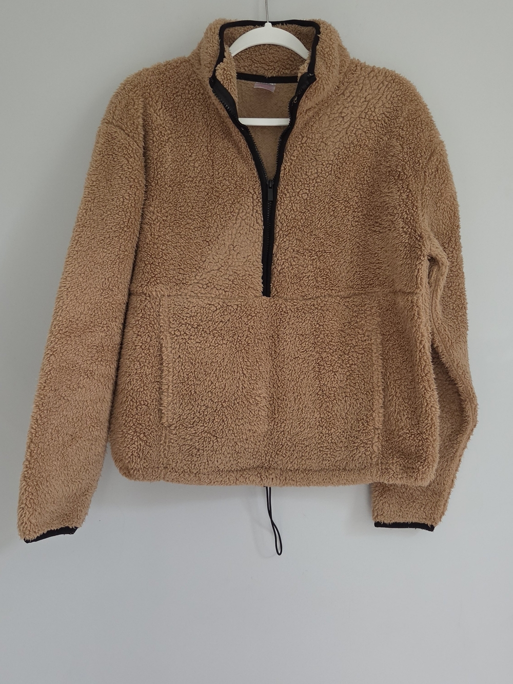 No Boundaries Girls Tan Sherpa Zip-Up Pullover
